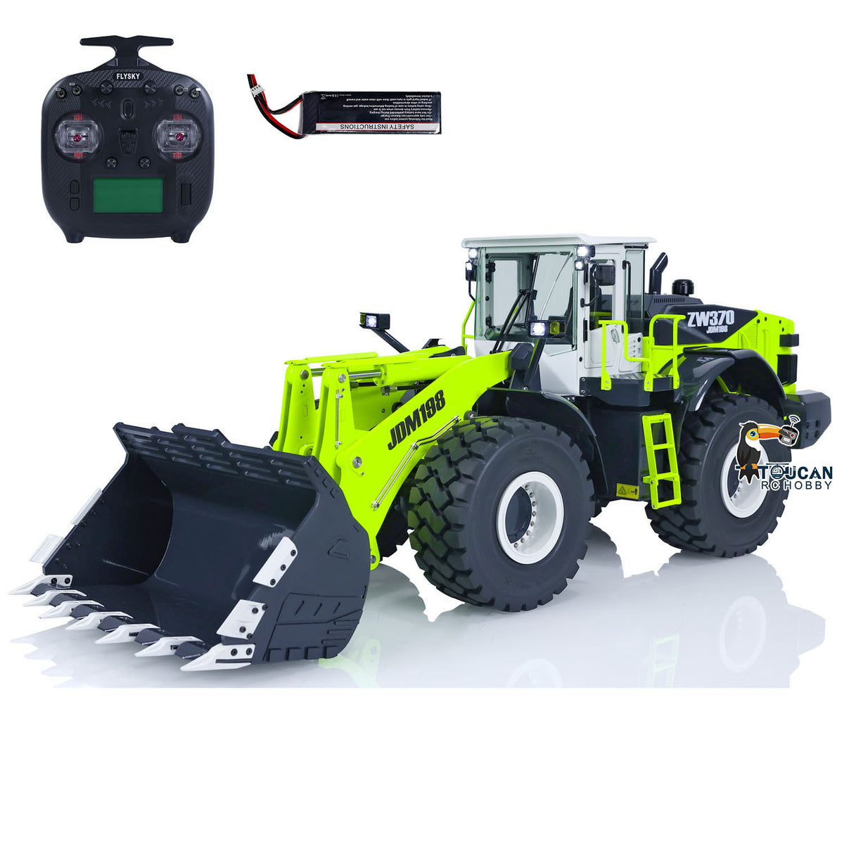 TOUCAN RC HOBBY JDMODEL 1/14 RC Metal Loader ZW370 198 Hydraulic Construction Vehicle Realistic Scale Model Light Sound Radio System for Adult