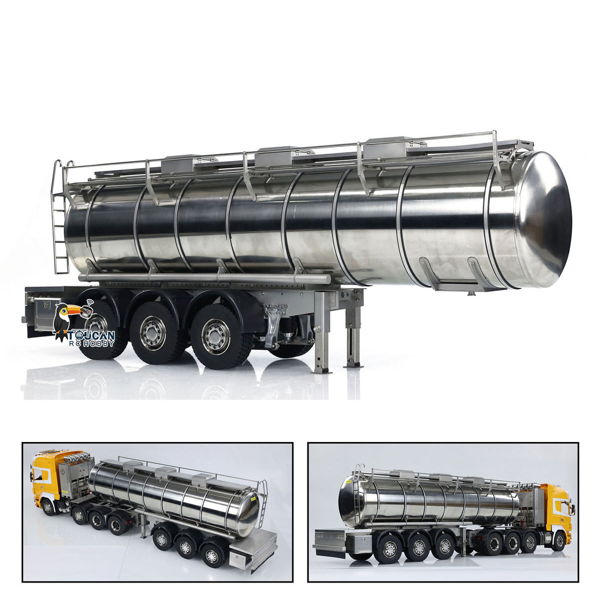 TOUCAN RC HOBBY ScaleClub 1/14 Metal 6*6 Semi-trailer Fuel Tank for RC Tractor Truck Transport Trailer Assembled and Un-painted DIY Models