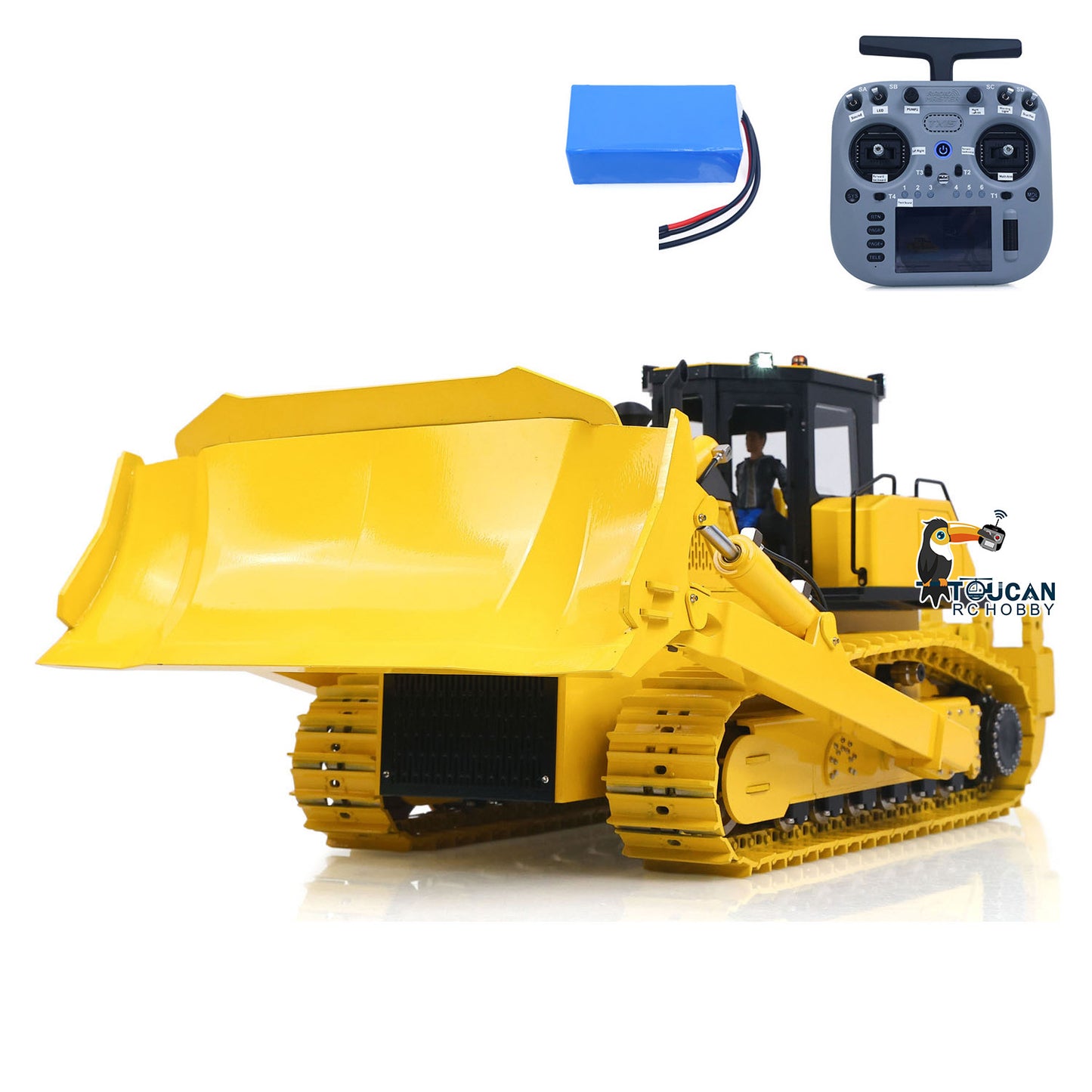US Stock Metal 1/12 RC Hydraulic Bulldozer D155AX RTR Heavy Dozer Model 7 Way Valve 1.0L Oil Pump 5 Plows Radio Master TX15 Radio Battery