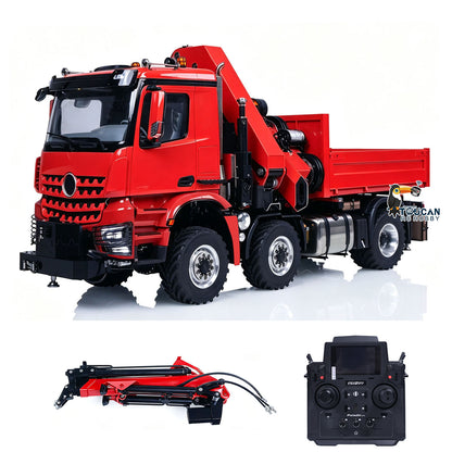 4151AK 1/14 Metal RC Agriculture Tractor Truck 6x6 Farm Lorry Hydraulic Crane Fly Jib Arm 3-Speed Gearbox Sound for Model Collector