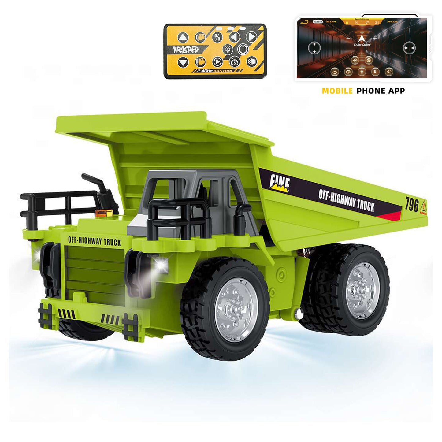 1/64 Remote Control Dumper HG4 431 Alloy Plastic Construction Vehicle Electric Lifting RC Tipper Desktop Model Collection Gift