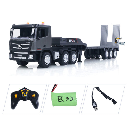 In Stock Huina 1318 1:18 RC Tractor Truck 9CH Remote Control Cars with Flatbed Trailer 58*11*19cm Assembled and Painted