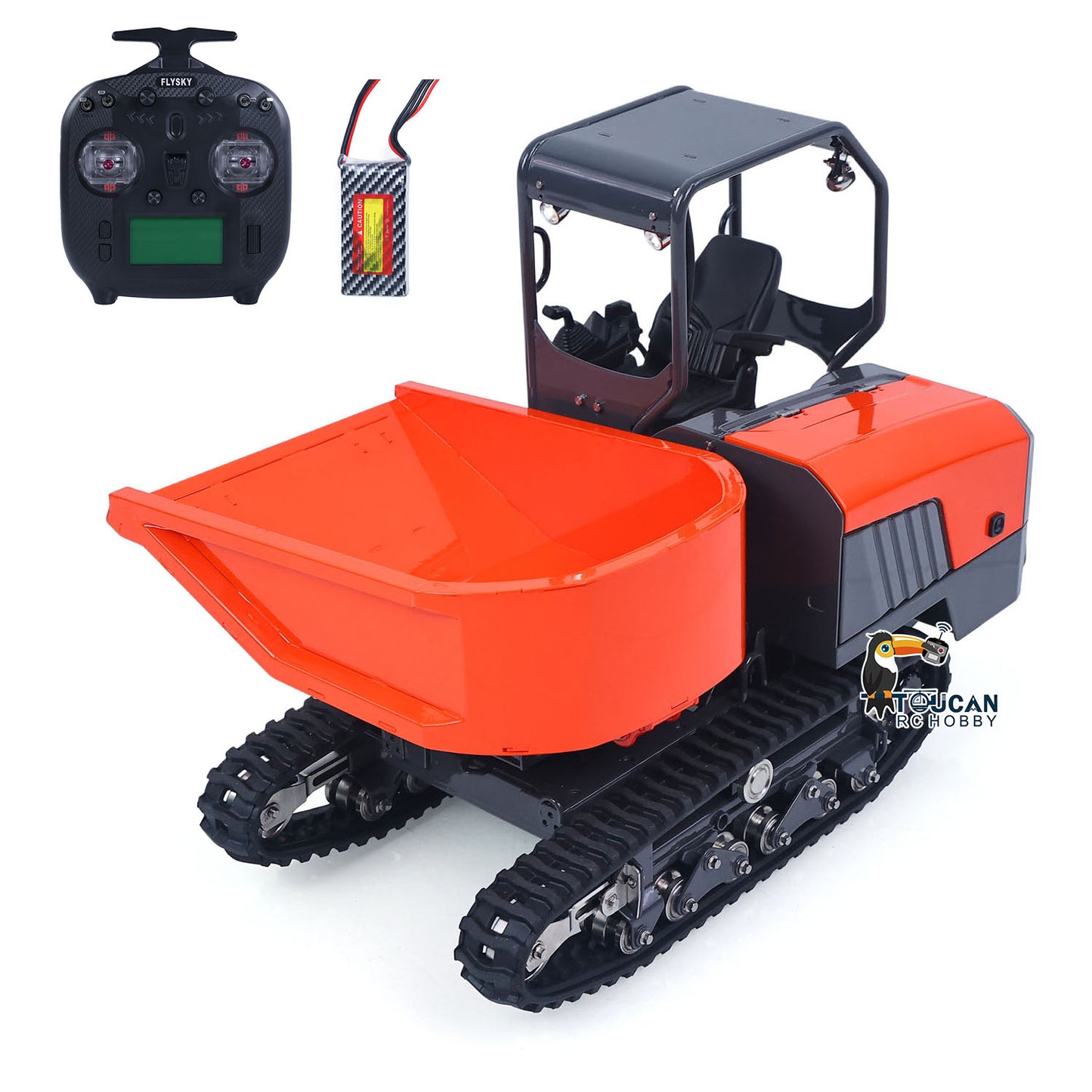 In Stock Metal LESU 1/14 RC Dump Truck KC300HR-5 Hydraulic Remote Control Tracked Tipper Car Model 180 Degree Rotation Openable Door Lights