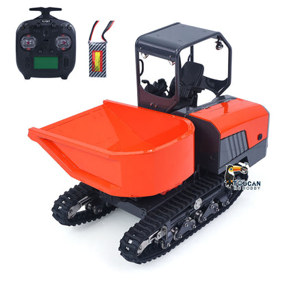 In Stock Metal LESU 1/14 RC Dump Truck KC300HR-5 Hydraulic Remote Control Tracked Tipper Car Model 180 Degree Rotation Openable Door Lights