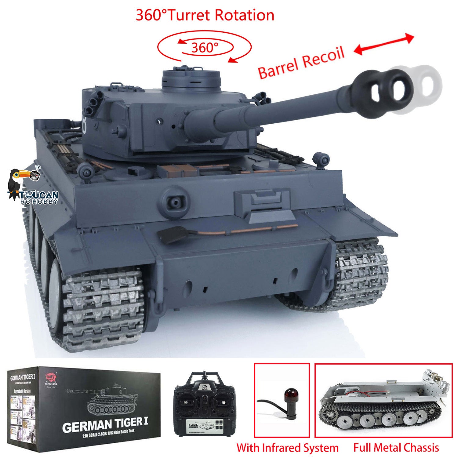 HengLong Factory 1/16 3818 German Tiger 1 Full Metal Chassis