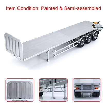 TOUCAN RC HOBBY MD Metal 3Axles Flatbed Trailer Manual Support Legs for 1/14 Remote Control Tractor Truck 770S RC Digger Loader DIY Model