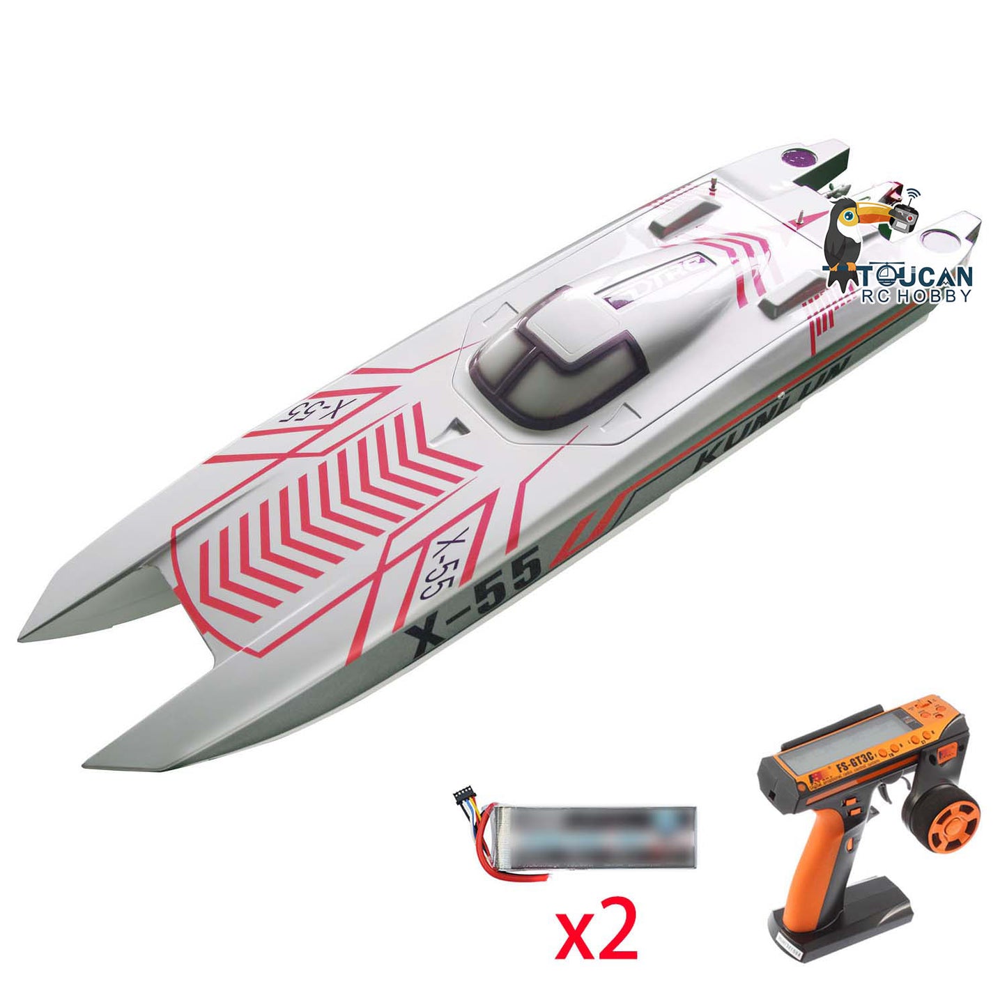 110km/h Remote Control High-speed Racing Boats DTRC X55 RC Boat Waterproof Model teshulianjie