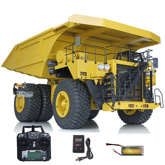 Metal 1/20 RC Hydraulic Mine Truck 793D Heavy Duty Remote Control Dumper RTR 2Speed Gearbox Flysky I6X Radio Light System