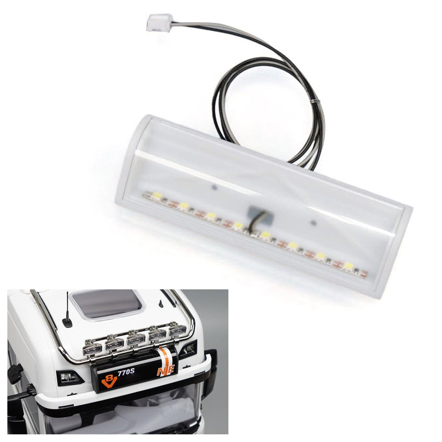 LED Head Lamp 5V Plastic AD Light Box for DIY TAMIYA 1/14 RC Tractor Truck 770S 56371 56368 Model Vehicle Lorry Car Accessories