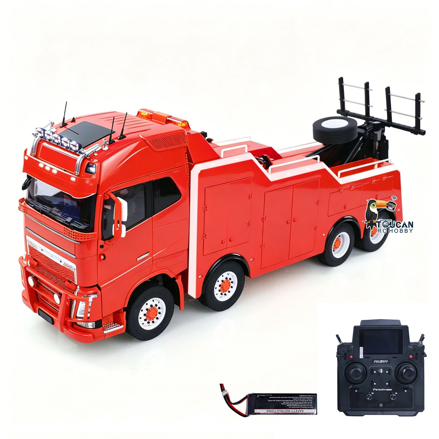 TOUCAN RC HOBBY  8X4 Metal 1/14 RC Road Rescue Truck RTR 2Speed Model Car Flysky Paladin PL18EV Lite Radio Battery Smoke Light Sound
