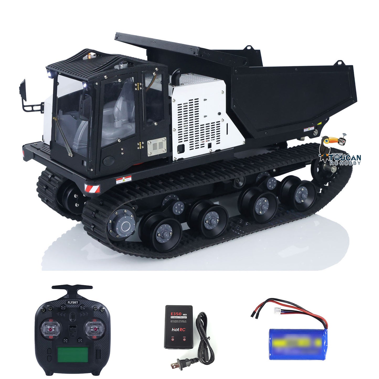 Metal 1/14 RC Hydraulic Crawler Dump Truck T14R Radio Controlled Tracked Tipper RTR Construction Vehicle ST8 Light Sound Battery