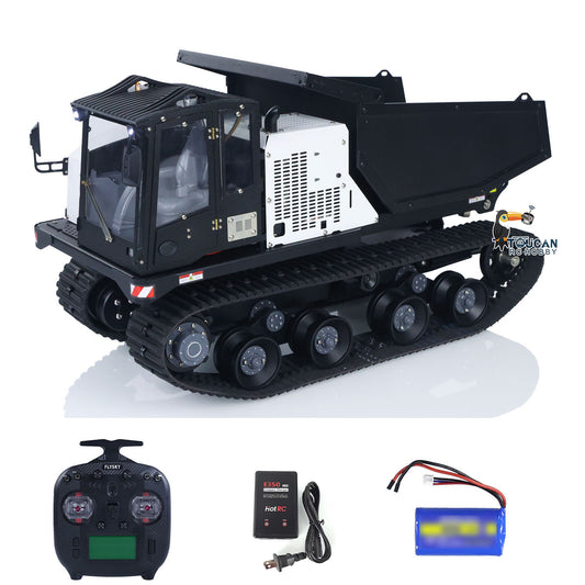 Metal 1/14 RC Hydraulic Crawler Dump Truck T14R Radio Controlled Tracked Tipper RTR Construction Vehicle ST8 Light Sound Battery