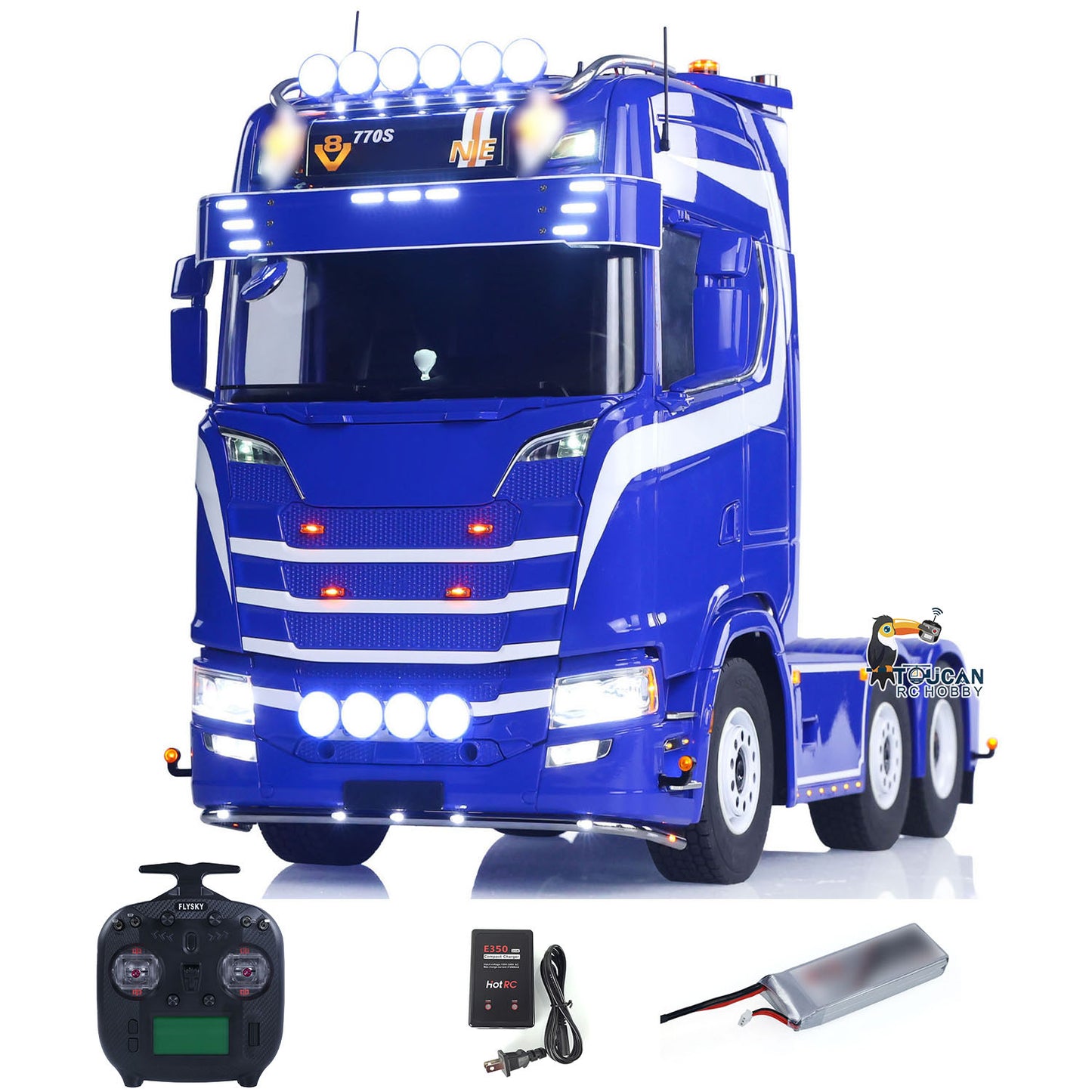 TOUCAN 770S 1/14 RC Tractor Truck 6X6 Metal Chassis Axle Locks RTR 3Speed Lorry Car Smoke Sound Light Unit Cabin Suspension ST8