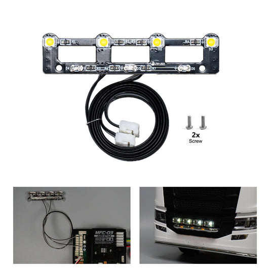5V LED Plastic Front Spotlight Board Lamp Bar for DIY TAMIYA 1:14 RC Tractor Truck 770S 56368 56371 Lorry Vehicle Upgraded Parts
