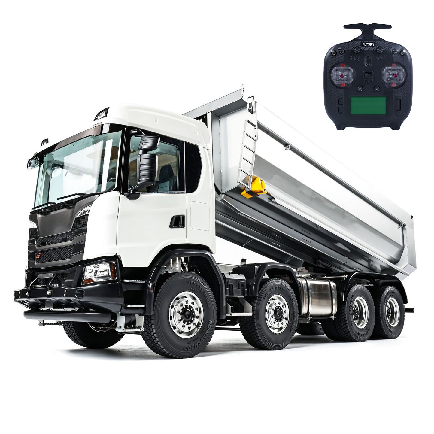 Double E 1/14 8X8 Remote Control Hydraulic Dump Truck 2Speed RC Model Tipper Metal Chassis Differential Lock FLYSKY ST8 Radio
