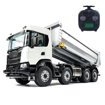 Double E 1/14 8X8 Remote Control Hydraulic Dump Truck 2Speed RC Model Tipper Metal Chassis Differential Lock FLYSKY ST8 Radio