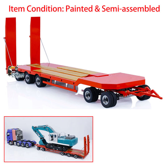 In Stock Metal Flatbed Trailer for LESU 1/14 RC Hydraulic Dumper Remote Controlled Truck Tipper Car Spare Parts DIY Painted