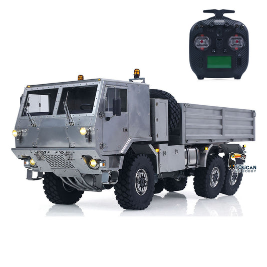 1/14 RC Off Road Military Truck Metal Body 6X6 Remote Control Transport Vehicle T815 3Speed Flysky ST8 Radio Differential Locks