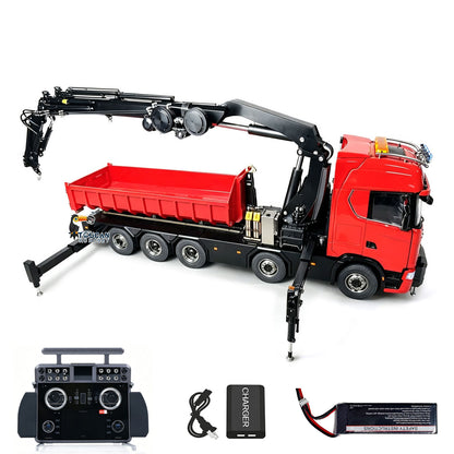 TOUCAN RC HOBBY 770S 1/14 Metal 10x10 RC Roll On Off Crane Dump Truck RTR 10CH Valve 3-Speed Gearbox Fly Jib Arm Winch Differential Locks Light Sound Rear Axle Lift Steering