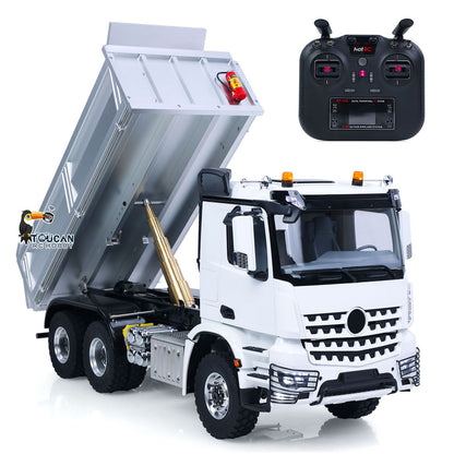 In Stock MD 1/14 6*6 Metal RC Hydraulic Dumper Truck 3348 2025Type 6WD Radio Controlled Tipper Lorry Car Model Metal Chassis 2Speed Gearbox Light Sound ESC Motor