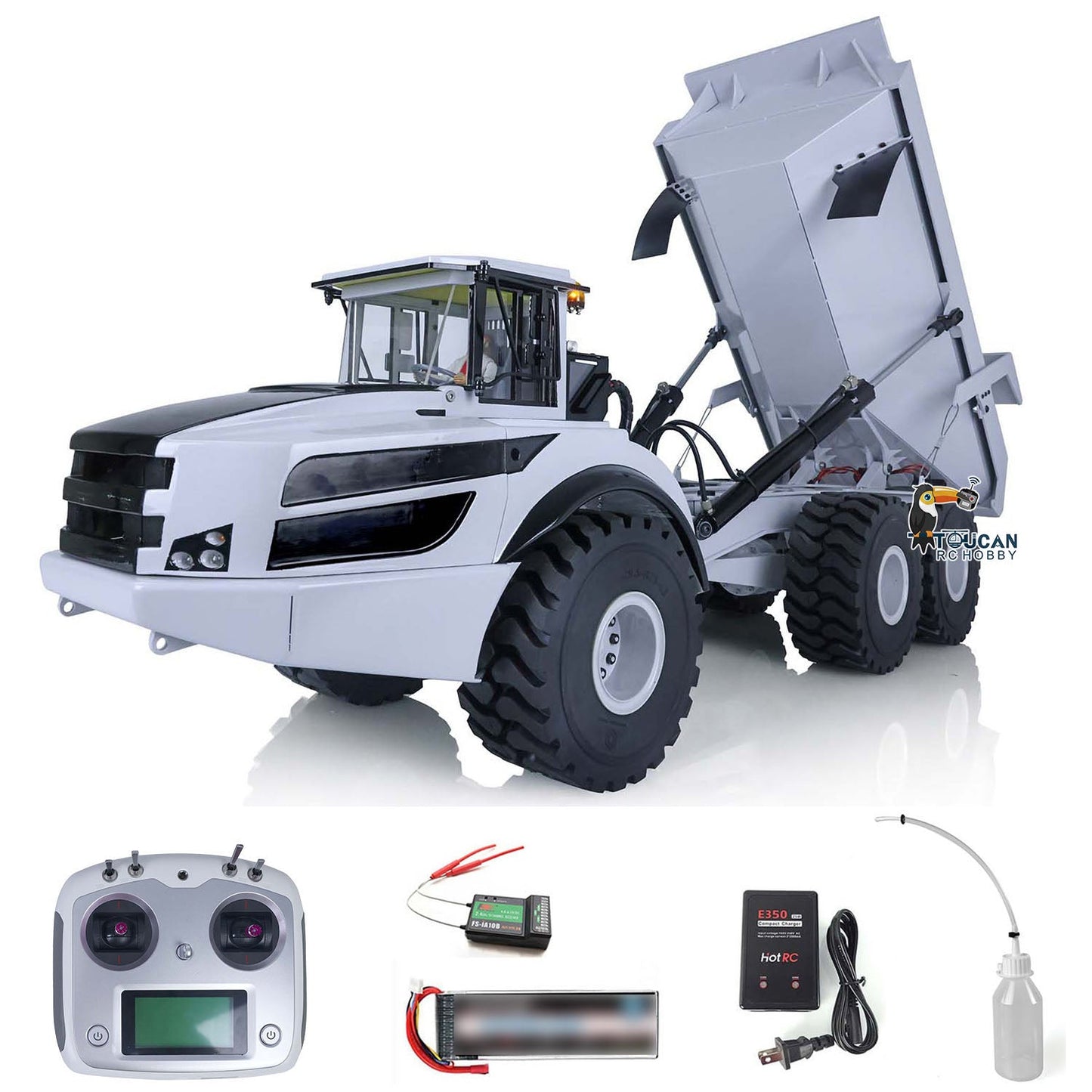 XDRC Metal 1/14 RC Hydraulic Articulated Truck A40G 6*6 Radio Controlled Dumper Tipper RTR Car Model Construction Vehicles