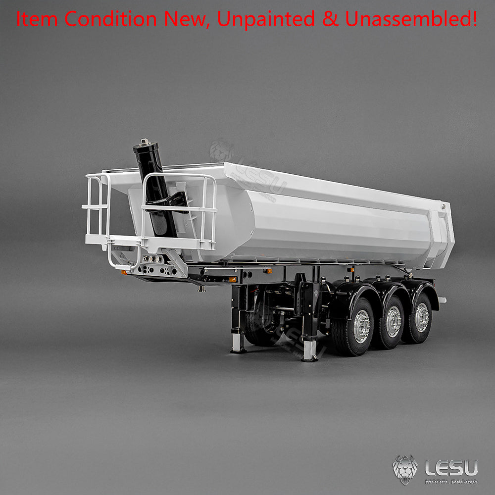 LESU A0069 1/14 Metal RC Trailer with Electric Legs Taillight Clearance Lamp for RC Tractor Truck Construction Vehicle Enthusiast