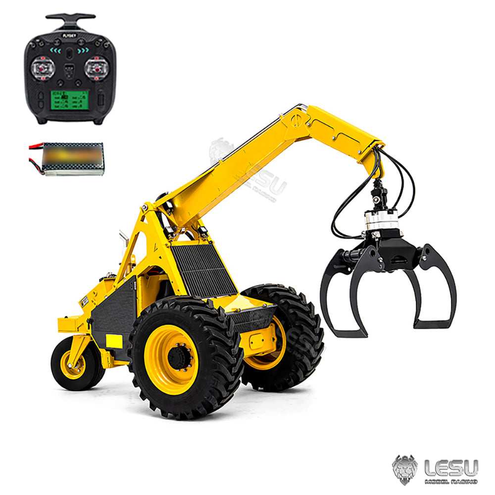 1/14 LESU AOUE 225A RC Hydraulic Log Loader Remote Control Sugarcane Loader Grabber 4CH Valve Wheeled RTR PNP Model Battery Radio