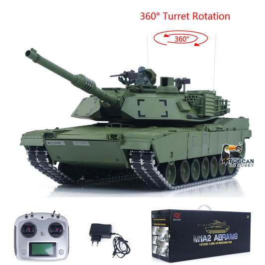 In Stock 1/16 TOUCAN Remote Control Battle Tank 3918 Abrams M1A2 Metal Gearbox 360 Rotation Barrel Recoil Elevation Laser Aiming Light