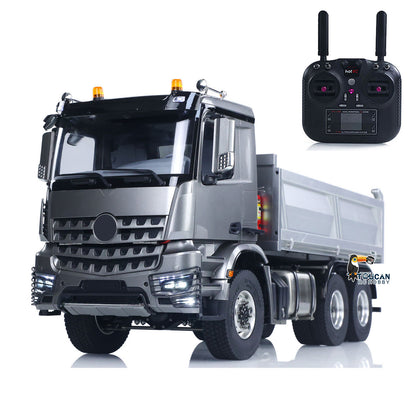In Stock MD 1/14 6*6 Metal RC Hydraulic Dumper Truck 3348 2025Type 6WD Radio Controlled Tipper Lorry Car Model Metal Chassis 2Speed Gearbox Light Sound ESC Motor