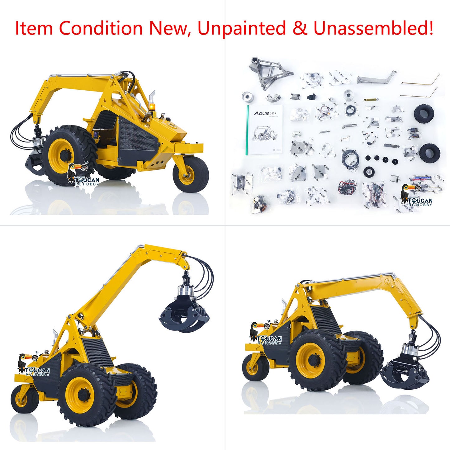 LESU Aoue 225A 1/14 Metal Hydraulic RC Log Loader A0019 with Timber Grapple 4CH Directional Valve Brushless Motor Sound Light System