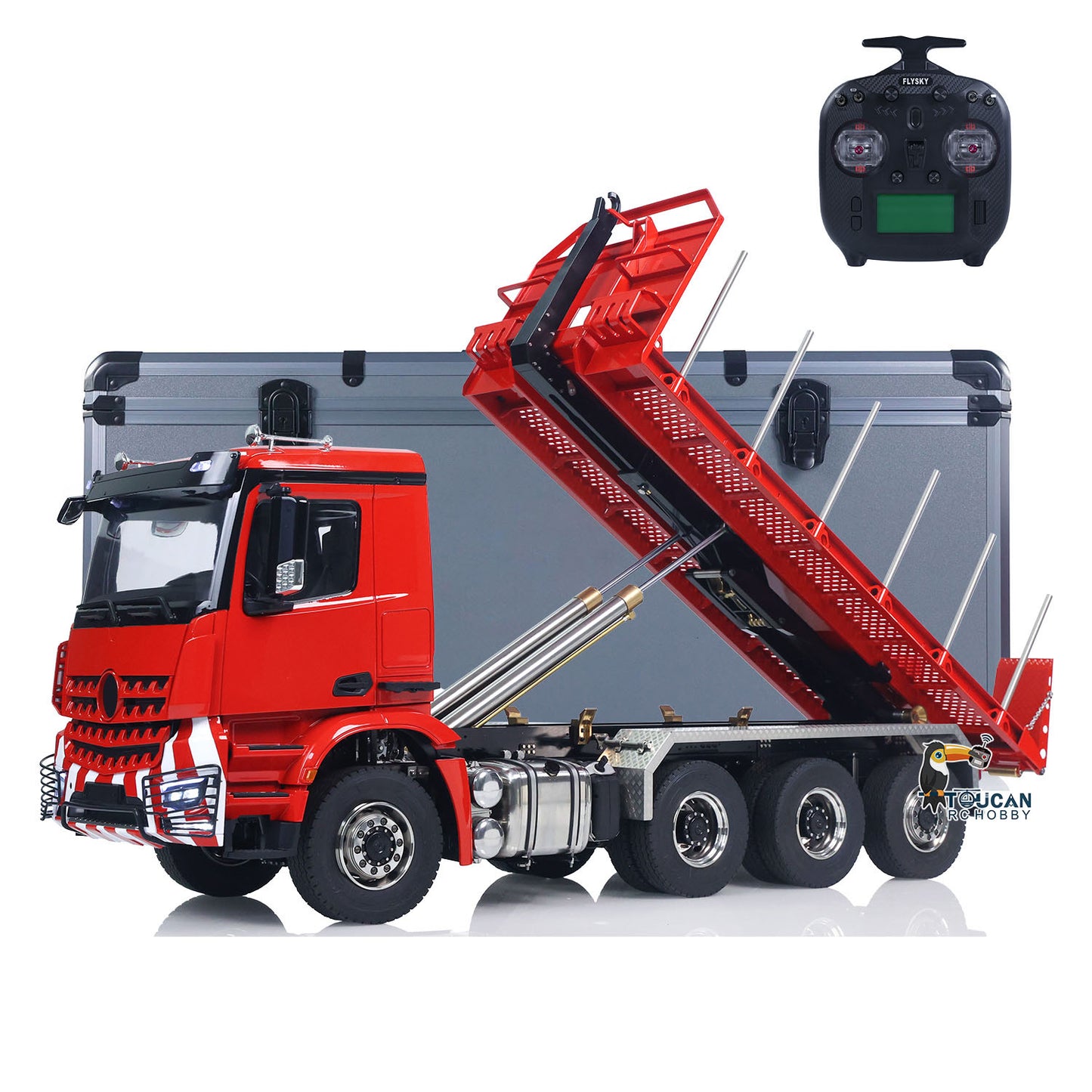 1/14 8x8 RC Hydraulic Roll On Off Full Dump Truck Remote Control Dumper Car Simulation Model PNP Version Light Sound System