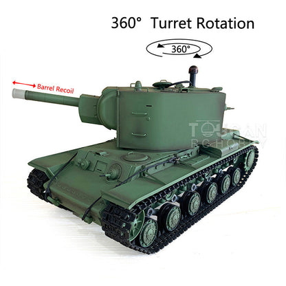 TOUCAN RC HOBBY Henglong 1/16 7.0 Plastic Soviet Union KV-2 3849 RTR RC Tank with 360 Degrees Turret Barrel Recoil BB Infrared Combat Smoke