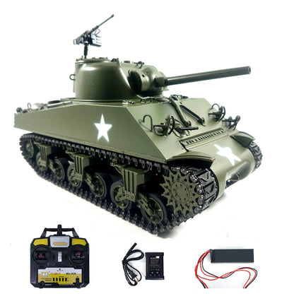 Mato Metal 1/16 M4A3 Sherman Infrared Ver Barrel Recoil RTR Radio Control Tank 1230 Slip Ring Tracks Mainboard Receiver 360Degrees
