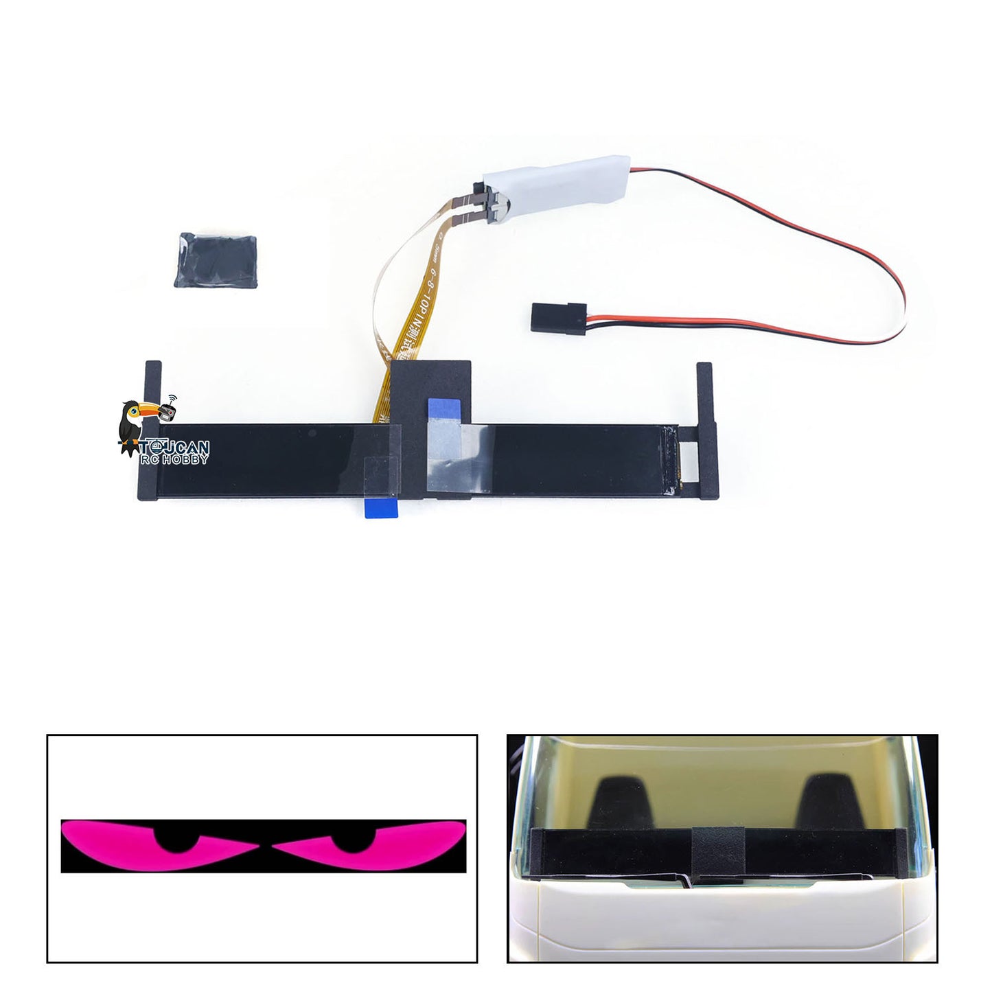 Plastic BITRC LHY Soul Eye LED Light for DIY Tamiya 1:14 Remote Control Tractor Truck 544x72 Resolution 6V Voltage Plug and Play