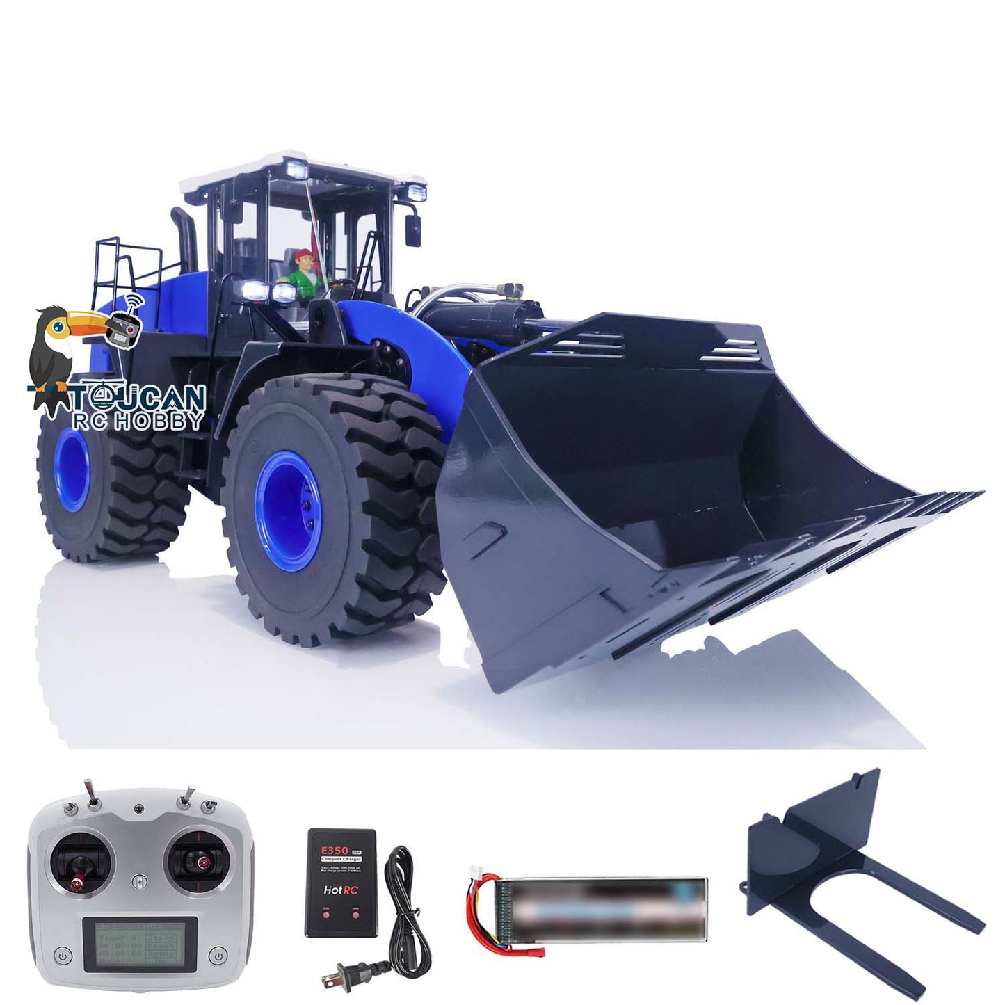 Metal 1/14 Scale WA470 RC Hydraulic Loader 980L Ready to Run XDRC Construction Vehicle Lights Sound Battery