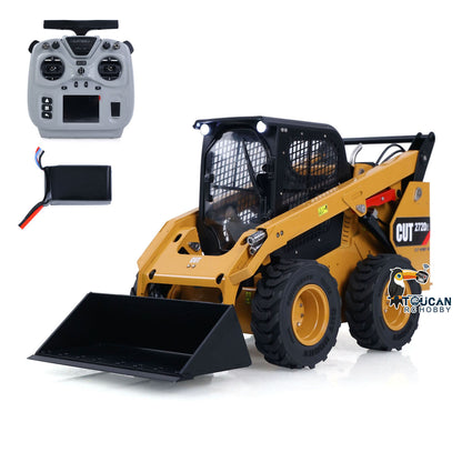 In Stock CUT RC Hobby 1/14 RC  Wheeled Skid-Steer Loader 272D2  3CH Valve Manual Quick Coupler Metal RTR