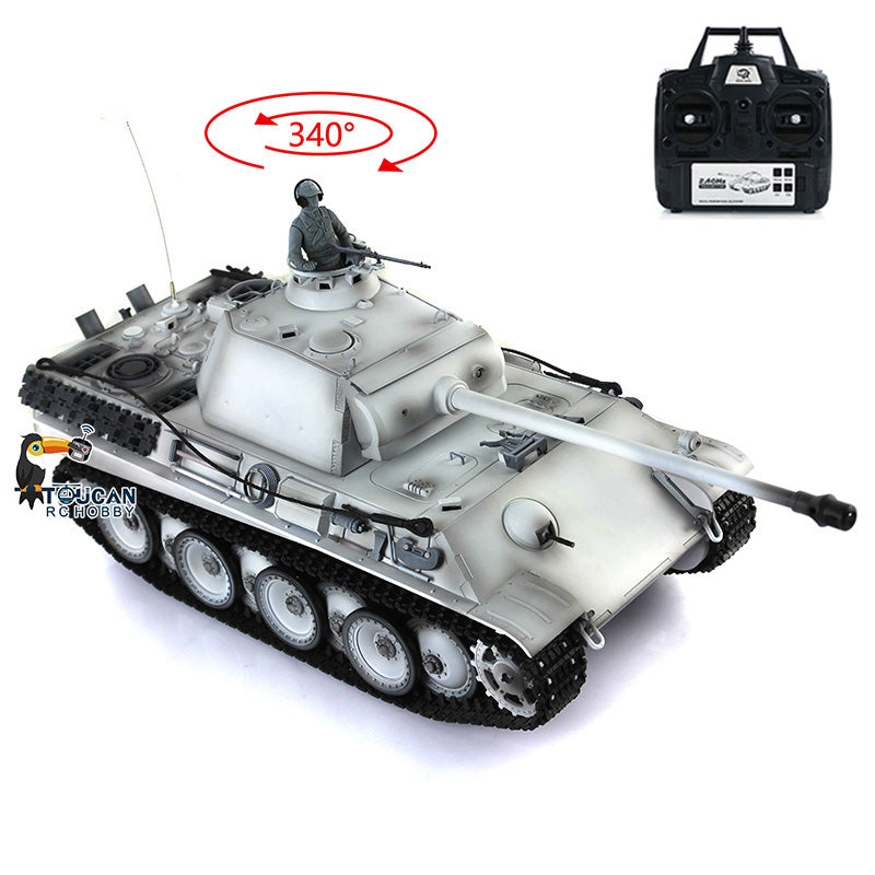 TOUCAN RC HOBBY Heng Long 1/16 Plastic Radio Control Tank 3879 7.0 German Panther G RTR Tank 2.4G w/ Engine Sound Smoking Gearbox on RC Tank