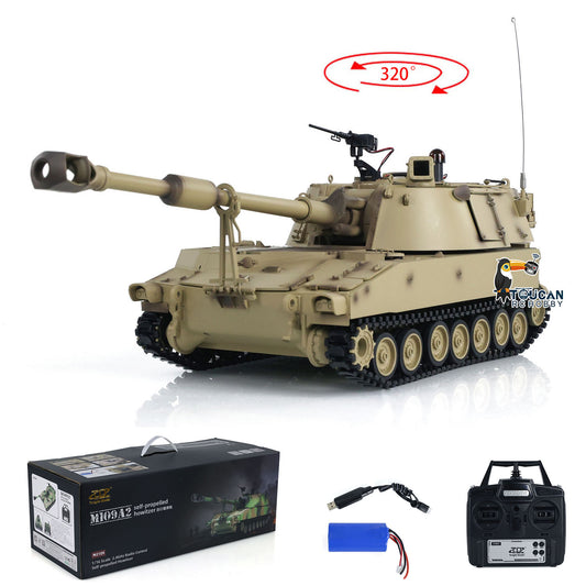 UK Stock 1/16 Tongde RC Tank M109A2 Self-propelled Howitzer RTR Infrared BB Barrel Recoil Light Sound  Smoke Remote Controller