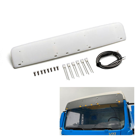 166MM Plastic Sun Visor 3V LED Lamp for 1/14 DIY Remote Control Tractor Truck RC Lorry Car TAMIYA MAN TGX Model Upgrade Parts