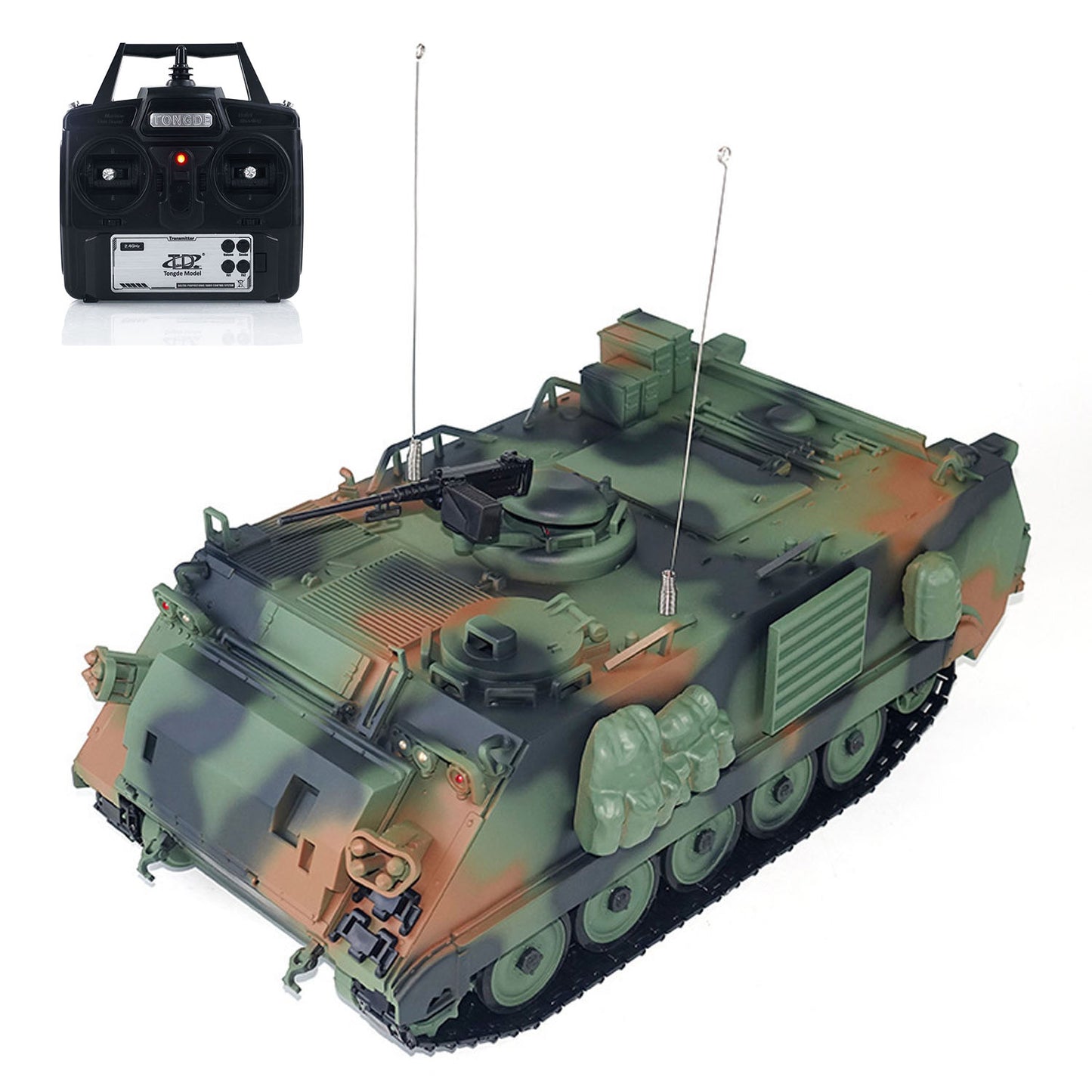 Infrared System Tongde RC Tank 1/16 M113A2 Rotating Turret Headlight Sounds Plastic Hull Metal Transmission Battery Ready to Run