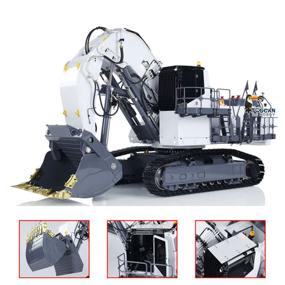 LESU Aoue 9150 1/14 Metal RC Excavator B0010 PNP/RTR Dual Pump Hydraulic Digger 5CH Valve Lighting Electronic Display Lifting Ladder for Construction Hobby Collectors