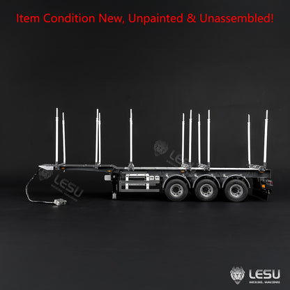LESU A0053 1/14 Metal RC Log Semi Trailer with Electric Support Legs Magnetic Power Connector for Tractor Truck Weekend Outdoor Fun
