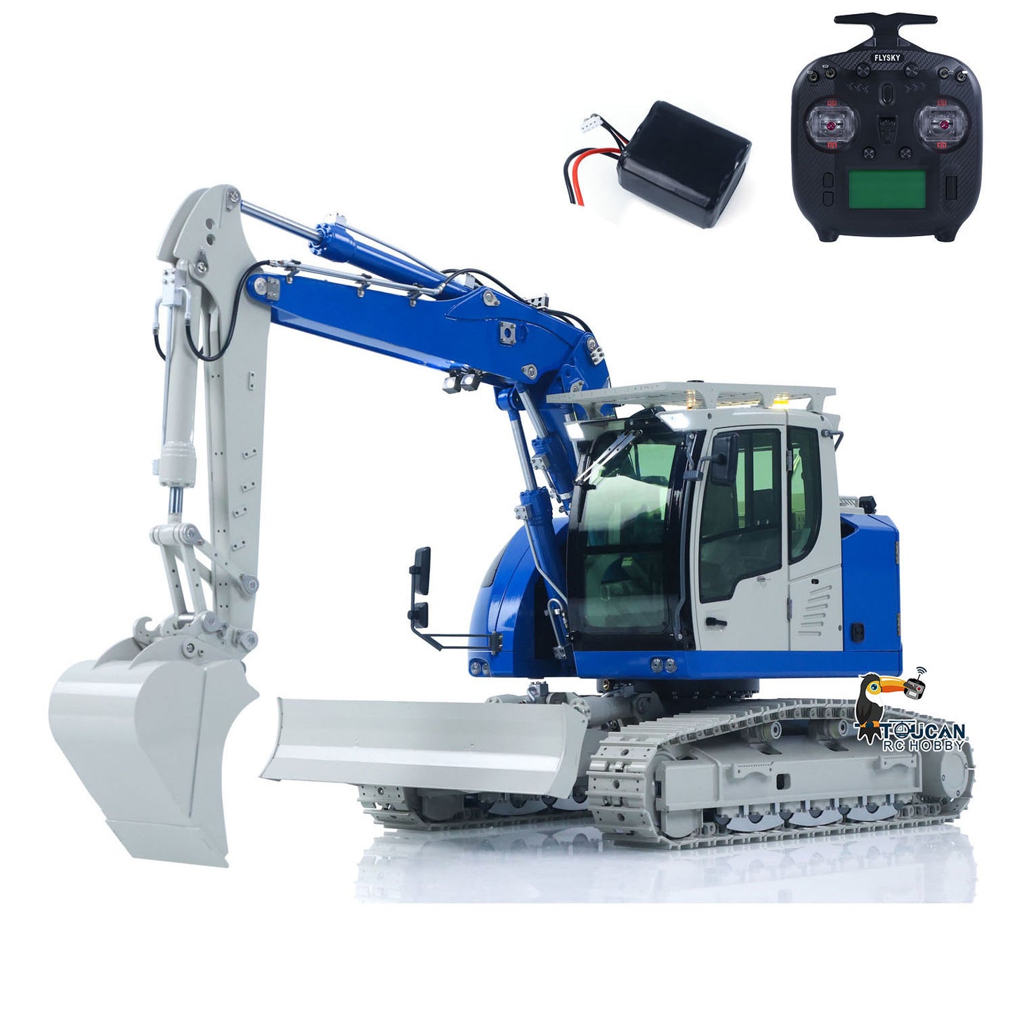 CUT Model LR914 1/14 Metal RC Hydraulic Excavator RTR 5-Way Valve ST8 Controller Manual Quick Coupler Light & Sound for Enthusiast Outdoor