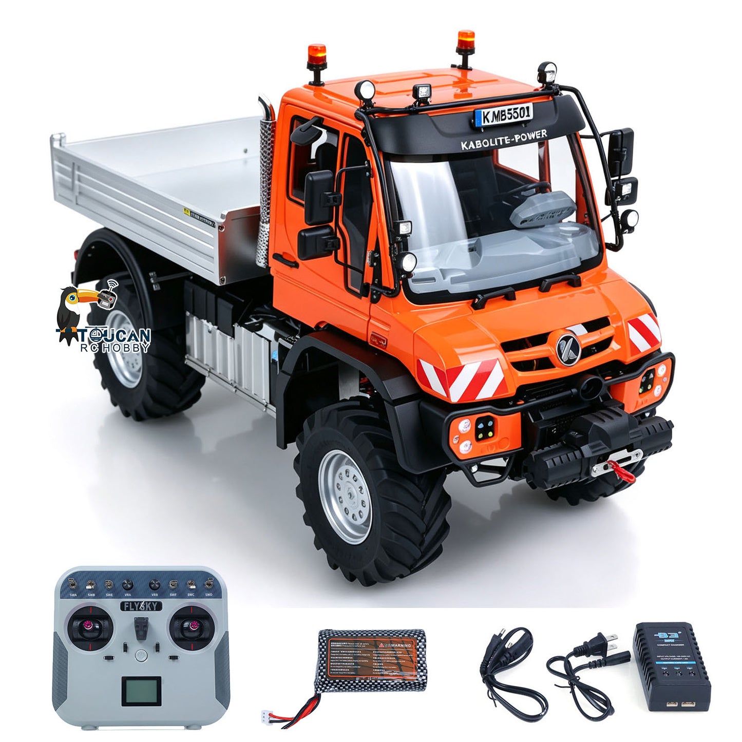 Kabolite 5501 1/14 Metal RC Crawler Electric Lifting ATV Off Road Truck Lorry 4X4 Axle Differential Lock 2-Speed Transmission Light Sound System