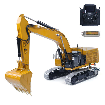 LESU 1/14 Metal RC Excavator 374F Remote Control Hydraulic Digger Model Construction Vehicle Protective Fences Hydraulic Quick Coupler Bucket Trailer Crusher  Hammer DIY Parts Lights Motor