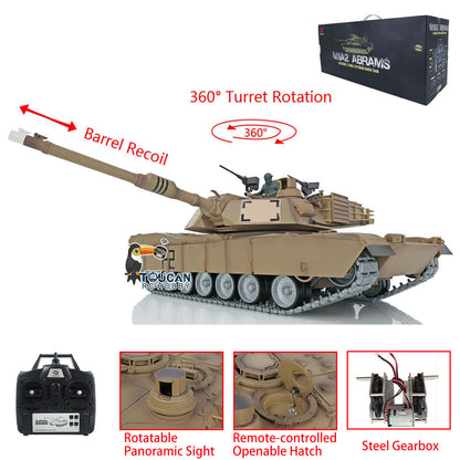 TOUCAN RC HOBBY Heng Long Abrams RC-Panzer 1/16 7.1 3918 ferngesteuertes Kettenfahrzeug mit zu öffnender Luke