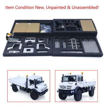 LESU U4023 1/14 Metal RC Off Road Vehicle Kit Non-Hydraulic All Terrain Light Truck Detachable Steel Cargo Bed 3 Speed Transmission Differential Locks Light Sound System for Hobby Collectors