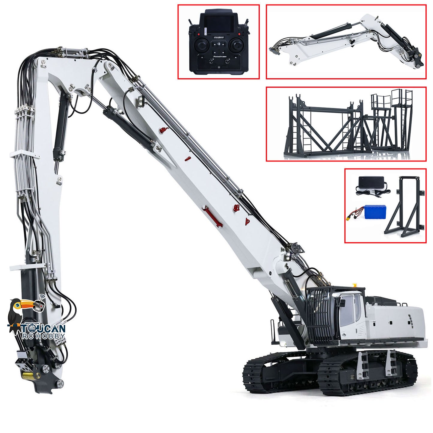 IN STOCK CUT 1/14 K970-300 RC Hydraulic Excavators Radio Controlled Demolition Machine With Replaceable 2-arm RTR Painted Version