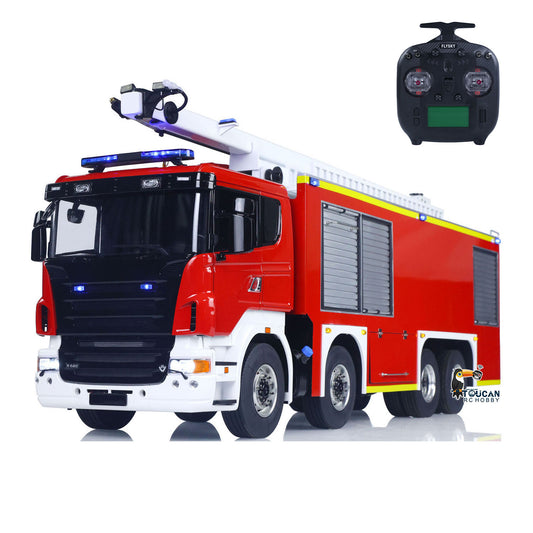 8x4 1/14 Metal Chassis RC Snozzle High-reach Extendable Turret Fire Truck Car PNP Vehicle Hobby Model 3363 ST8 Remote