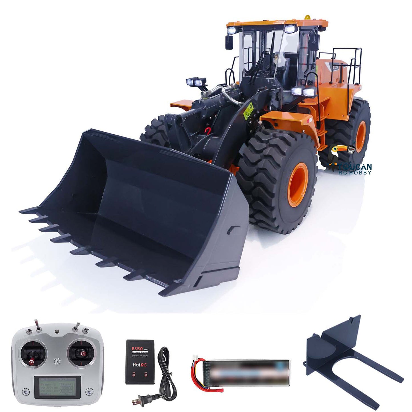 Metal 1/14 Scale WA470 RC Hydraulic Loader 980L Ready to Run XDRC Construction Vehicle Lights Sound Battery